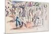 Figures and Horses (W/C on Paper)-Jules Pascin-Mounted Giclee Print
