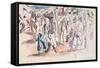 Figures and Horses (W/C on Paper)-Jules Pascin-Framed Stretched Canvas