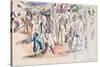 Figures and Horses (W/C on Paper)-Jules Pascin-Stretched Canvas