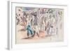 Figures and Horses (W/C on Paper)-Jules Pascin-Framed Giclee Print