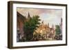 Figures at a Crossroads in Amsterdam-Willem Koekkoek-Framed Giclee Print