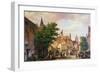 Figures at a Crossroads in Amsterdam-Willem Koekkoek-Framed Giclee Print