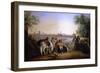 Figures by a River, Lima Beyond, 1843-Johann Moritz Rugendas-Framed Giclee Print