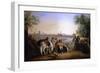 Figures by a River, Lima Beyond, 1843-Johann Moritz Rugendas-Framed Giclee Print