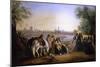Figures by a River, Lima Beyond, 1843-Johann Moritz Rugendas-Mounted Giclee Print