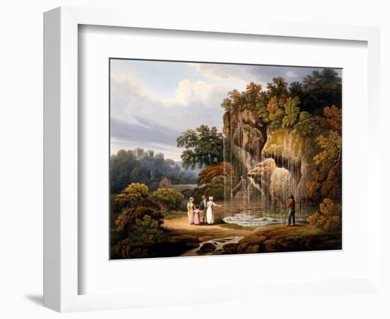 Figures by a Waterfall, 1825-Francis Nicholson-Framed Giclee Print