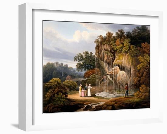 Figures by a Waterfall, 1825-Francis Nicholson-Framed Giclee Print