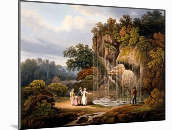 Figures by a Waterfall, 1825-Francis Nicholson-Mounted Giclee Print