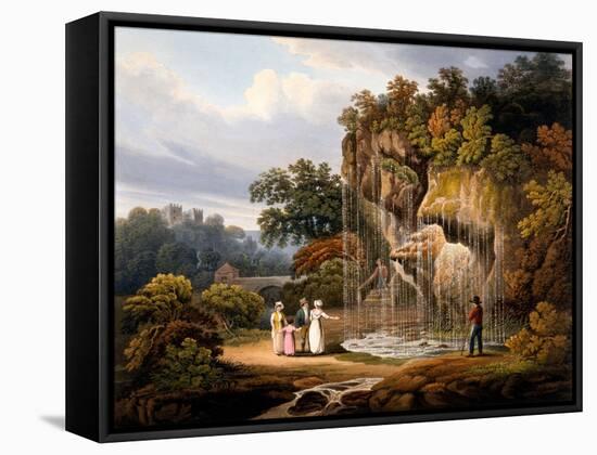 Figures by a Waterfall, 1825-Francis Nicholson-Framed Stretched Canvas