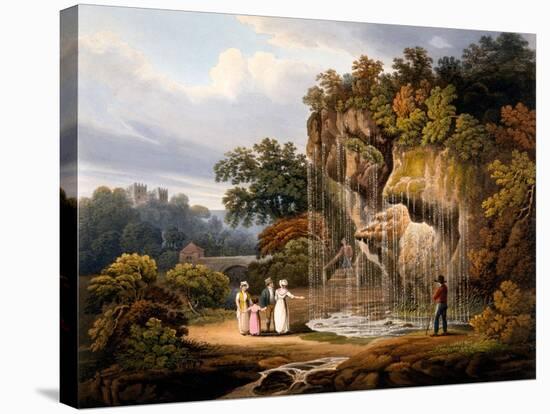 Figures by a Waterfall, 1825-Francis Nicholson-Stretched Canvas