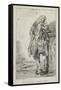 Figures De Mode: Homme Debout Acconde-Jean Antoine Watteau-Framed Stretched Canvas