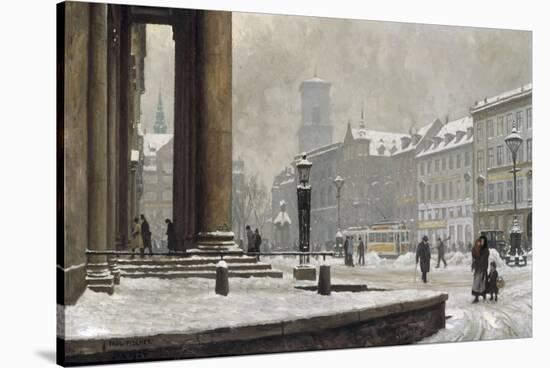 Figures entering the Law Courts, Nytorv Copenhagen, 1924-Paul Gustav Fischer-Stretched Canvas