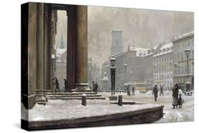 Figures entering the Law Courts, Nytorv Copenhagen, 1924-Paul Gustav Fischer-Stretched Canvas