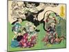 Figures from Otsu-E Paintings of the Floating World in a Drunken Stupor-Kyosai Kawanabe-Mounted Giclee Print