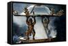 Figures Hold Lid Of Incense Pot Longshan Temple-Charles Bowman-Framed Stretched Canvas