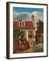 Figures in a Courtyard behind a House, c. 1663-5-Pieter de Hooch-Framed Giclee Print