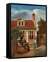 Figures in a Courtyard behind a House, c. 1663-5-Pieter de Hooch-Framed Stretched Canvas