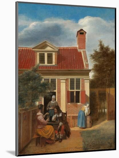 Figures in a Courtyard behind a House, c. 1663-5-Pieter de Hooch-Mounted Giclee Print