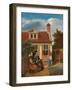 Figures in a Courtyard behind a House, c. 1663-5-Pieter de Hooch-Framed Giclee Print