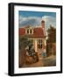 Figures in a Courtyard behind a House, c. 1663-5-Pieter de Hooch-Framed Giclee Print