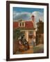 Figures in a Courtyard behind a House, c. 1663-5-Pieter de Hooch-Framed Giclee Print