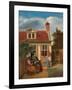 Figures in a Courtyard behind a House, c. 1663-5-Pieter de Hooch-Framed Giclee Print