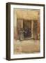 Figures in a Doorway, C.1897-99 (Watercolour on Paper)-James Abbott McNeill Whistler-Framed Giclee Print