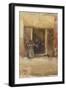 Figures in a Doorway, C.1897-99 (Watercolour on Paper)-James Abbott McNeill Whistler-Framed Giclee Print