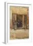 Figures in a Doorway, C.1897-99 (Watercolour on Paper)-James Abbott McNeill Whistler-Framed Giclee Print