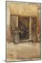 Figures in a Doorway, C.1897-99 (Watercolour on Paper)-James Abbott McNeill Whistler-Mounted Giclee Print