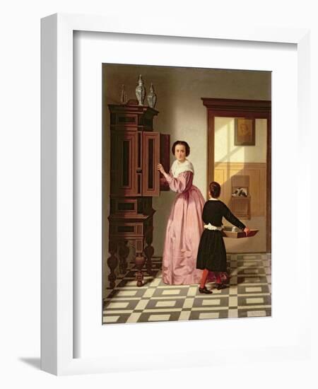 Figures in a Laundryroom, 1864-Gustaaf Antoon Francois Heyligers-Framed Giclee Print