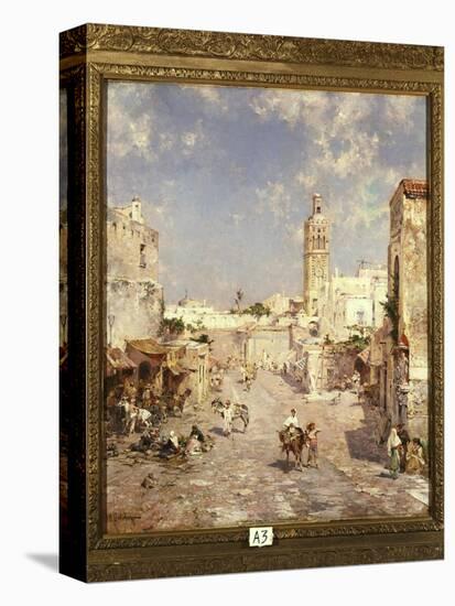 Figures in a Moorish Town-Franz Richard Unterberger-Stretched Canvas