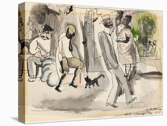 Figures in a Park, Charleston, South Carolina, 1916 (W/C on Paper)-Jules Pascin-Stretched Canvas