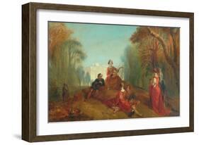 Figures in a Park-Alfred Woolmer-Framed Giclee Print