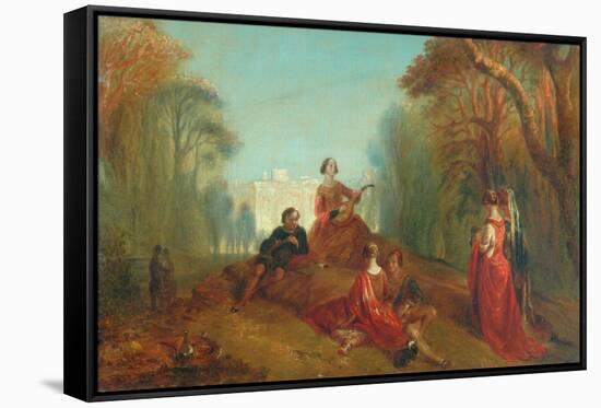 Figures in a Park-Alfred Woolmer-Framed Stretched Canvas