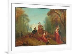 Figures in a Park-Alfred Woolmer-Framed Giclee Print