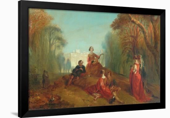 Figures in a Park-Alfred Woolmer-Framed Giclee Print