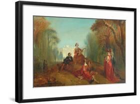 Figures in a Park-Alfred Woolmer-Framed Giclee Print