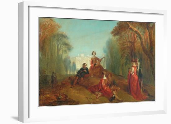 Figures in a Park-Alfred Woolmer-Framed Giclee Print