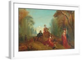 Figures in a Park-Alfred Woolmer-Framed Giclee Print