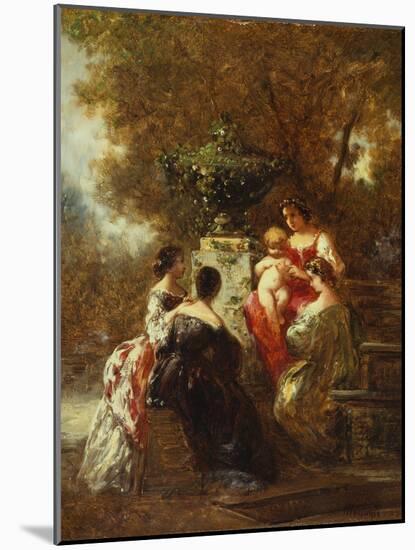 Figures in a Park-Adolphe Joseph Thomas Monticelli-Mounted Giclee Print