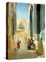 Figures in a Street Before a Mosque, 1895-Richard Karlovich Zommer-Stretched Canvas