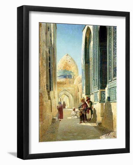 Figures in a Street Before a Mosque, 1895-Richard Karlovich Zommer-Framed Giclee Print