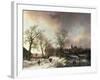 Figures in a Winter Landscape, 1842-Barend Cornelis Koekkoek-Framed Giclee Print