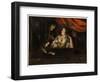 Figures in an Interior around a Lantern (Oil on Canvas)-Pietro Paolini-Framed Giclee Print