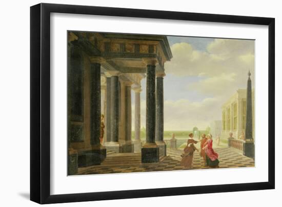 Figures in Conversation in a Classical Setting-Dirck Van Delen-Framed Giclee Print