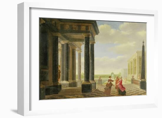 Figures in Conversation in a Classical Setting-Dirck Van Delen-Framed Giclee Print