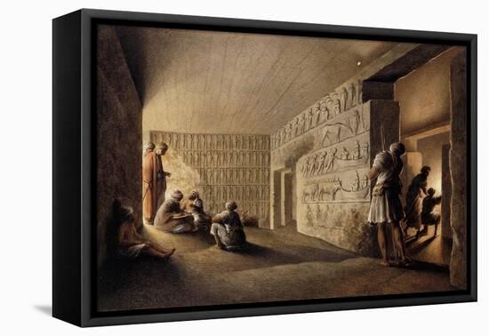 Figures in Egyptian Tombs-Luigi Mayer-Framed Stretched Canvas