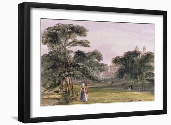 Figures in the Park below the Observatory, Greenwich, circa 1850-Thomas Shotter Boys-Framed Giclee Print