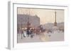 Figures in the Place De La Bastille-Eugene Galien-Laloue-Framed Premium Giclee Print